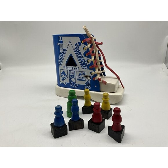 PLAYSKOOL Vintage Red Box Lacing Boot Learning While Playing in Original Box - Picture 3 of 15